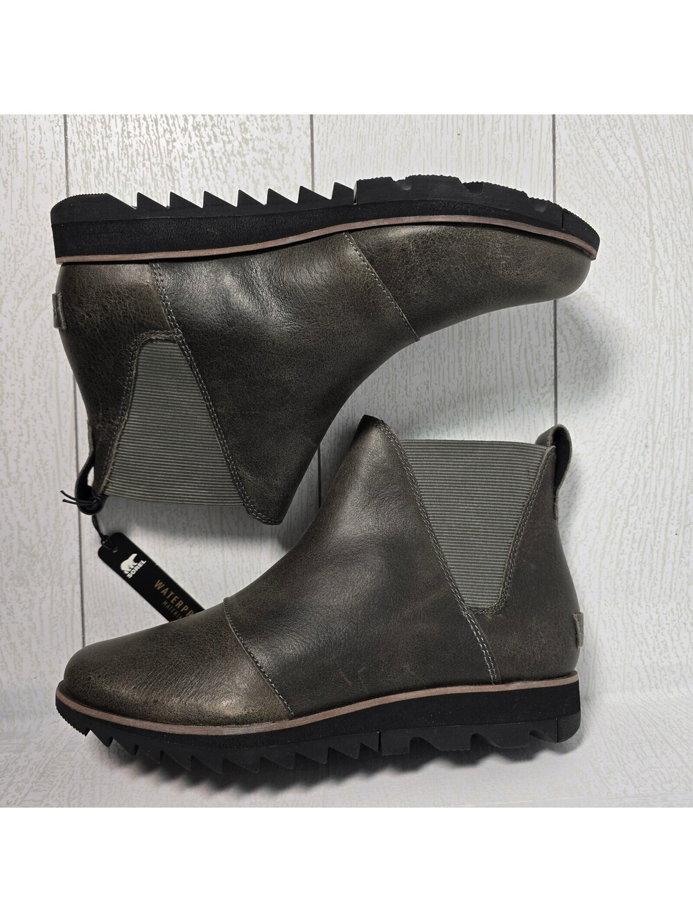 Sorel Harlow Chelsea Women’s 6.5 Quarry Waterproof Leather Boots NL3334-052